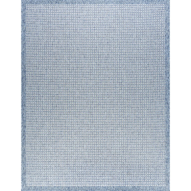 9x12 Water Resistant, Large Indoor Outdoor Rugs for Patios, Front Door  Entry, Entryway, Deck, Porch, Balcony, Outside Area Rug for Patio, Blue,  Basketweave