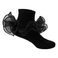 thumbnail image 6 of Frilly Lace Ankle Knit Socks,Soft Elastic Dance Foot Wear,Delicate Decor Short Stockings,Light Breathable Stretchy Knit Socks For Casual Performance Daily Wear,Hot Pink,6-8 Years, 6 of 7