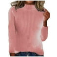 thumbnail image 2 of FDGIU 2025 Women's Turtleneck Knit Sweater - Oversized Cable Knit Long Sleeve Pullover, Loose Fit Winter Fashion Top, 2 of 6