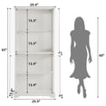 thumbnail image 2 of 2 Pcs LELELINKY Display Cabinet with Glass Doors, 65" Storage Cabinet with LED, 4-Tier Curio Cabinet & Bookshelf, White Collection Showcase for Home Office, 2 of 10