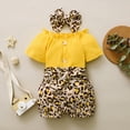 thumbnail image 4 of Utlike Girls Outfits Tops Set Baby 3 Pack Leopard Clothing Clothing Set Headbands Set Shorts Clothing Set Regular Fit Matching Sets Size 6 Months-12 Months, 4 of 7