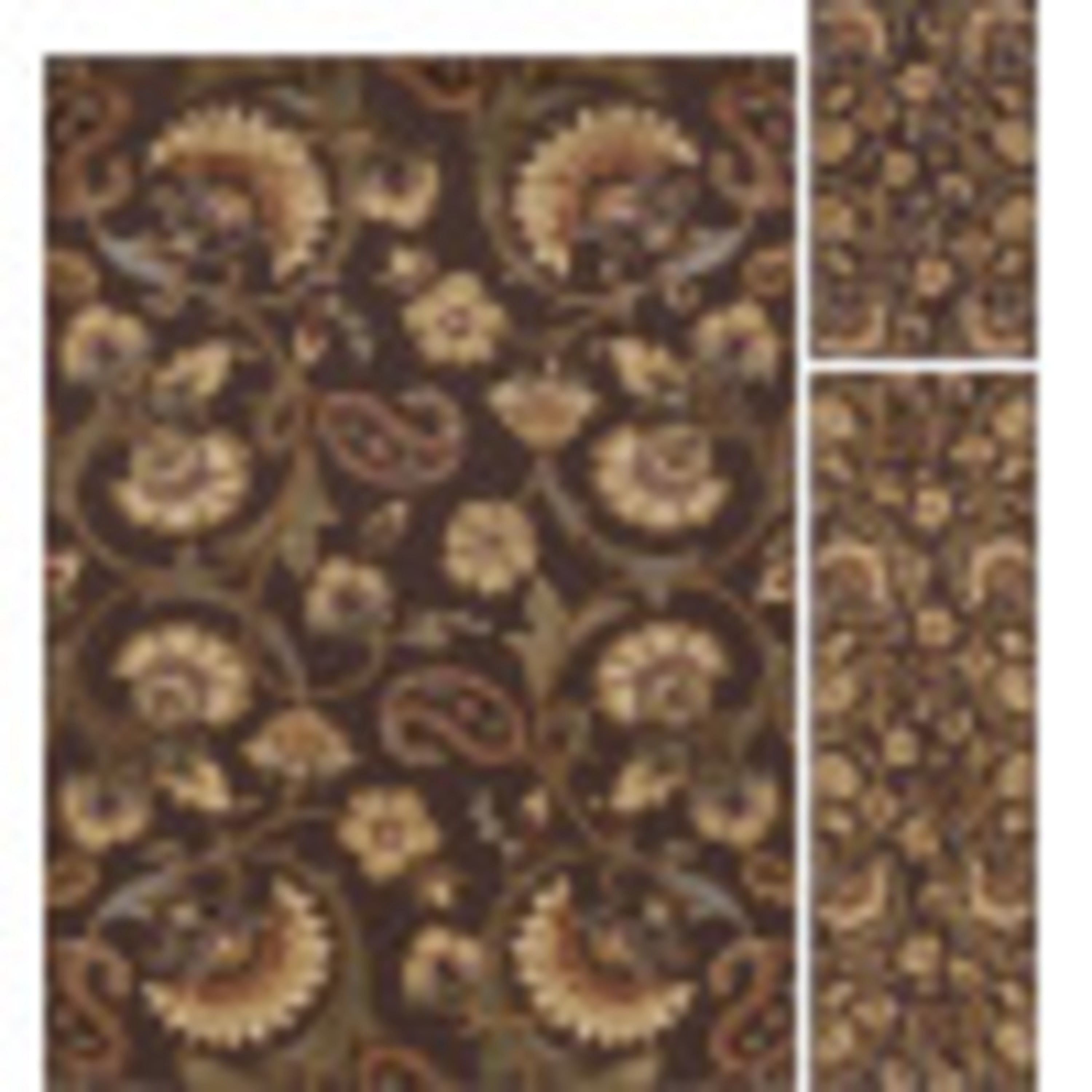Elegance Transitional 3-Piece Set Brown and Sage Green Polypropylene Indoor Area Rug