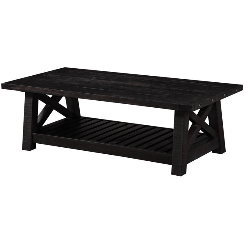 Modus Yosemite Solid Wood Coffee Table in Distressed Cafe