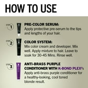 Schwarzkopf Keratin Blonde Hair Dye Platinum Blonde 001, Ultra Lightening Permanent Color, 1 Use