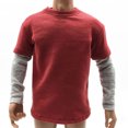 thumbnail image 4 of Camiseta de manga larga Colorida Ligera Apariencia exquisita Ocasiones amplias Ropa de empalme para 1/6 Modelo de ropa para hombres Rojo Inevent FN001406-01, 4 of 7