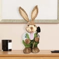 thumbnail image 1 of Estatuilla de de Pascua de pie Decoración de muñeca Altura 13.8 pulgadas Aspecto encantador para escritorio, ventanas, estantes, dormitorios Estilo A Soledad Estatuilla de conejito, 1 of 10