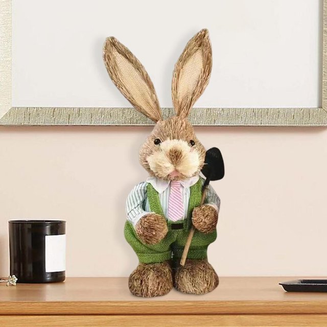 Estatuilla de de Pascua de pie Decoración de muñeca Altura 13.8 pulgadas Aspecto encantador para escritorio, ventanas, estantes, dormitorios Estilo A Soledad Estatuilla de conejito