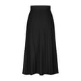 thumbnail image 5 of GigrtiJin Women's Knitted Pleated Skirt Soft High Waist A-Line Skirt Knee Length Mid Length Solid Color Skirts, 5 of 9