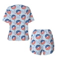 thumbnail image 2 of Sigee Donut with the USA Fag for Sleepwear Casual Pjs with Pockets Women's Pajamas Sets Shorts 2 Piece Short Sleeve Lounge Sets XX-Large, 2 of 9