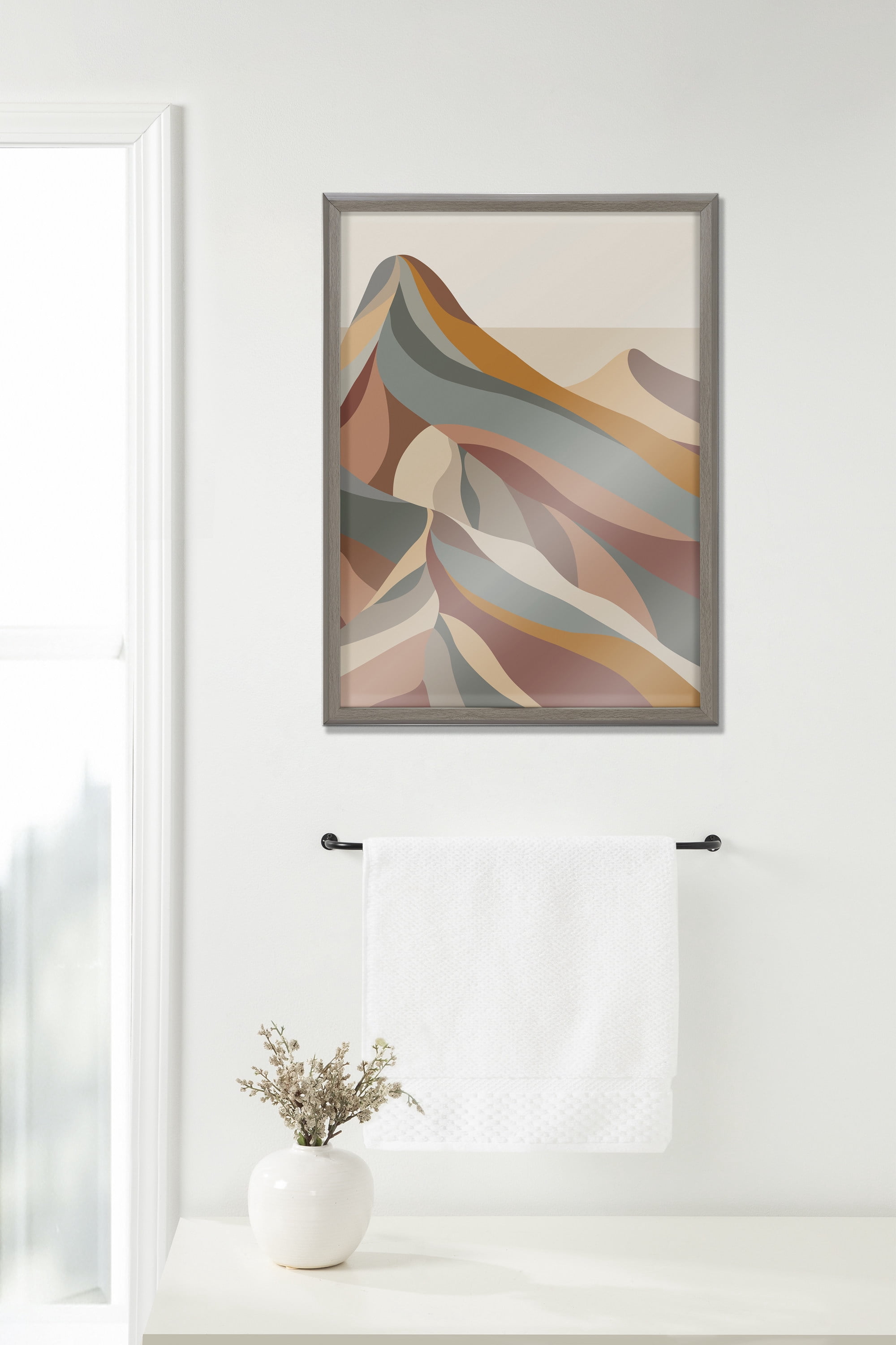 Blake Mid-Century Modern Mountains 1b 18 in x 24 in Framed Painting Art Prints, by Kate and Laurel