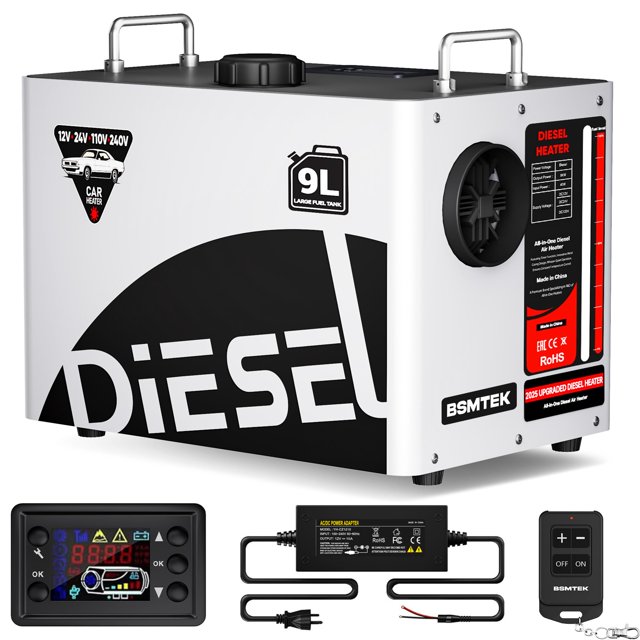 Calefactor diésel BSMTEK 8 kW 9 L LCD control remoto 110 V/12/24 V