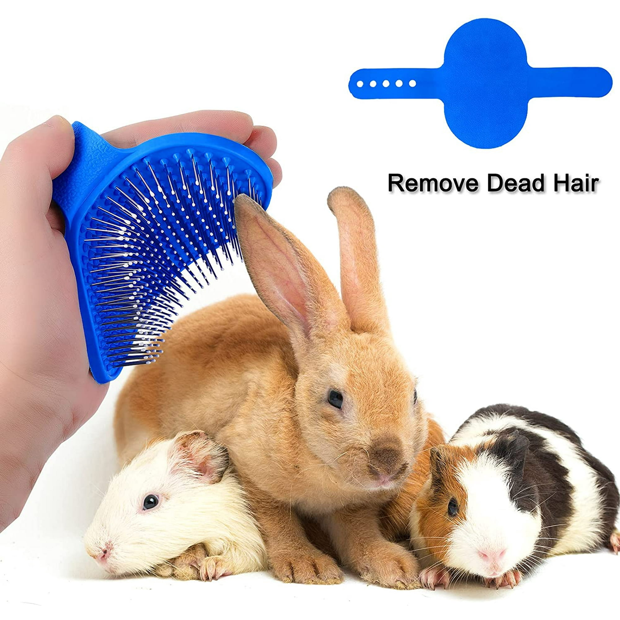 Iguohao 4 Pieces Rabbit Grooming Kit With Rabbit Grooming Brush Pet Hair Remover Pet Nail Clipper Pet Comb Pet Shampoo Bath Brush With Adjustable