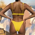 thumbnail image 5 of MIXUE Swim Suits for Women Solid Color Two Piece Bikini Sets for Women Swimwears Activewear,Yellow,XL, 5 of 5