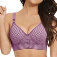 thumbnail image 2 of iHPH7 Front Closure Bras for Women Bras for Seniors Everyday Sleep Bras Padded Bras for Women Front Clasp Front Clasp Bralette Front Button Breathable Bras for Women Purple 40, 2 of 9
