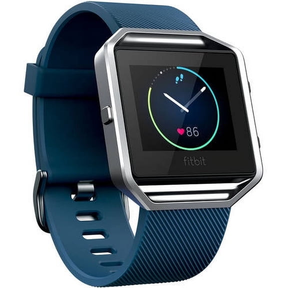 Pre-Owned Fitbit Blaze - Smart watch with band - elastomer - blue - S size - Bluetooth
