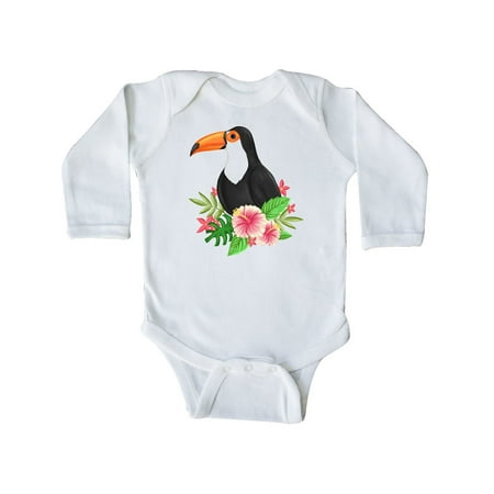 

Inktastic Toucan with Hawaiian Flowers Gift Baby Boy or Baby Girl Long Sleeve Bodysuit