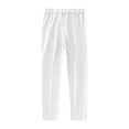 thumbnail image 5 of YOUYEDIAN Boys Dress Pants Slim Fit School Uniform Pants for Boys Adjustable Waist Trousers (White, 8-9 Years), 5 of 6