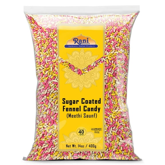 Rani Sugar Coated Fennel Candy 14oz (400g) ~ Indian After Meal Digestive Treat | Vegan | Gluten Friendly | NON-GMO | Kosher | Indian Origin