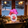 thumbnail image 5 of Byndra Christmas Neon Santa Light, Christmas Decoration Indoor, LED Hanging Sign Light for Window Wall Room and Holiday Party Decor, 5 of 6