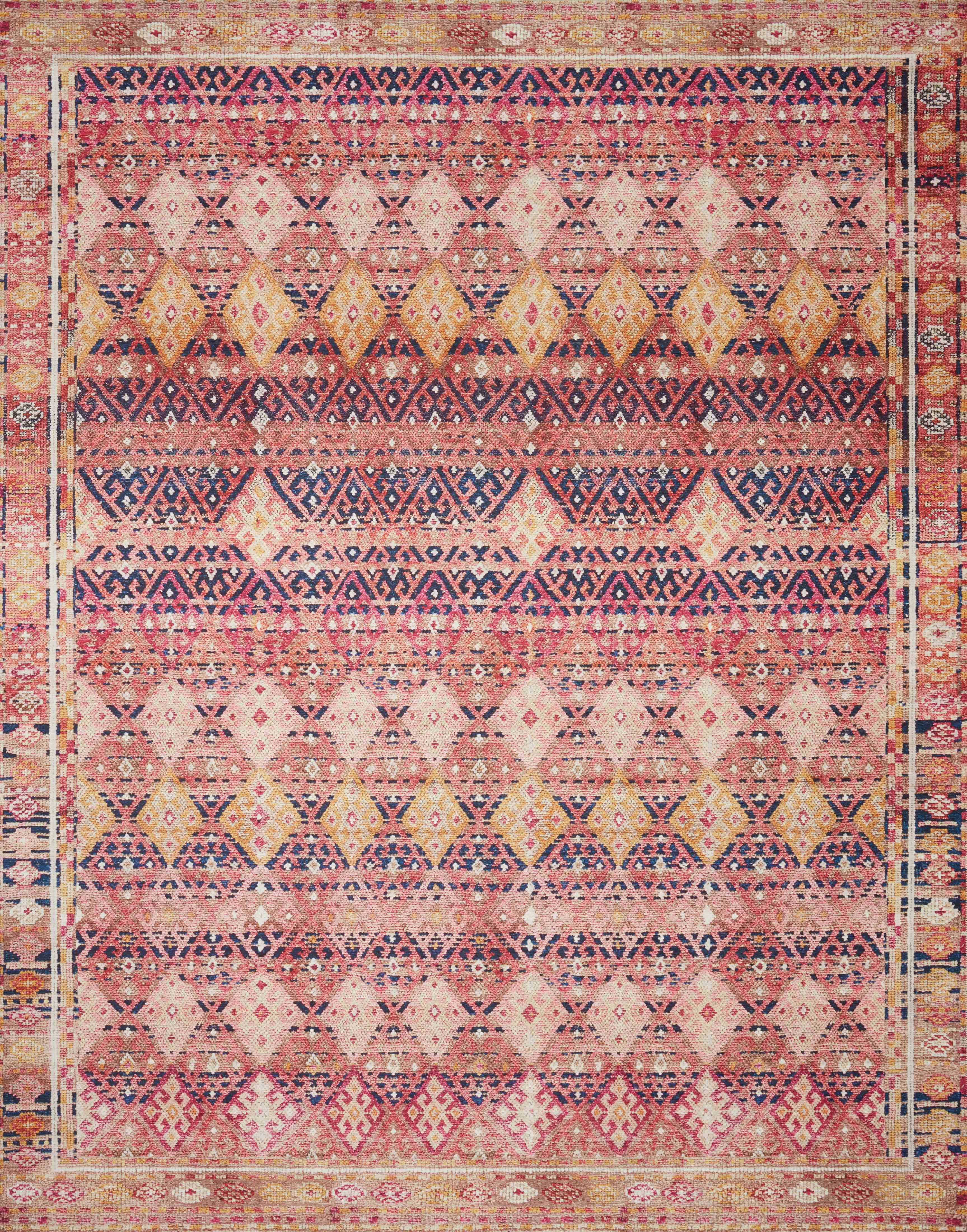 Loloi Layla LAY-15 Printed Magenta / Multi Area rug 2'-6" x 12'-0"
