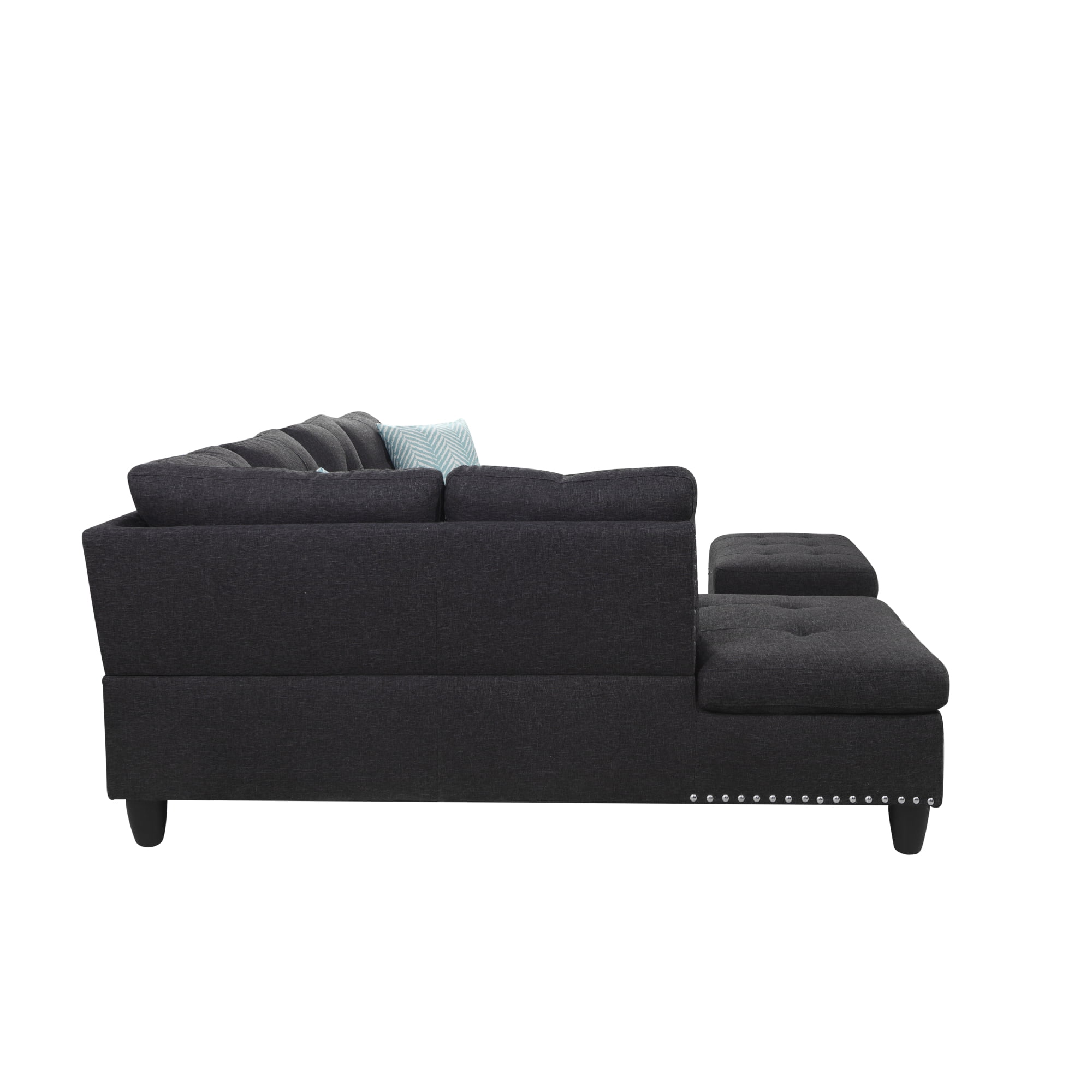 Leumius 98" L Shaped Sectional Couch,Modern Oversized Modular Sofa Couch with Storage Ottoman & Deep Seat,Sectional Couches for Living Room,Office,Gray