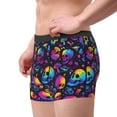 thumbnail image 2 of Kdxio Men's Boxer Briefs with mushroom rainbow color Skull Print - Comfortable and Breathable Underwear for Everyday Wear, 2 of 5