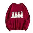 thumbnail image 4 of Lcziwo Ghost Sweatshirt Women Crew Neck Spooky Graphic Cute Sweater Happy Halloween Spooky Season Tops Long Sleeve Casual Fashion 2025 Pullover Red,XXL, 4 of 4