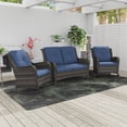 thumbnail image 3 of MeetLeisure 3 Pieces Outdoor Furniture Patio Furniture Set with Two Rocking Chairs,One 2-Seat Sofa, Blue, 3 of 10