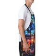 thumbnail image 3 of Xecao Magical Stained Glass Castle Print Kitchen Cooking Aprons, Waterproof Adjustable Bib Aprons with 2 Pockets for Women Men Chef, 3 of 8