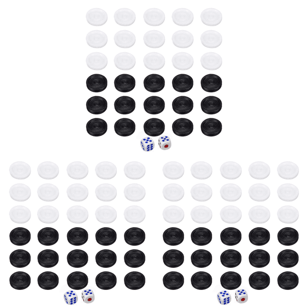 30 Uds. Piezas Ajedrez Backgammon Damas Plástico Con Dados Juguete para Juego Mesa