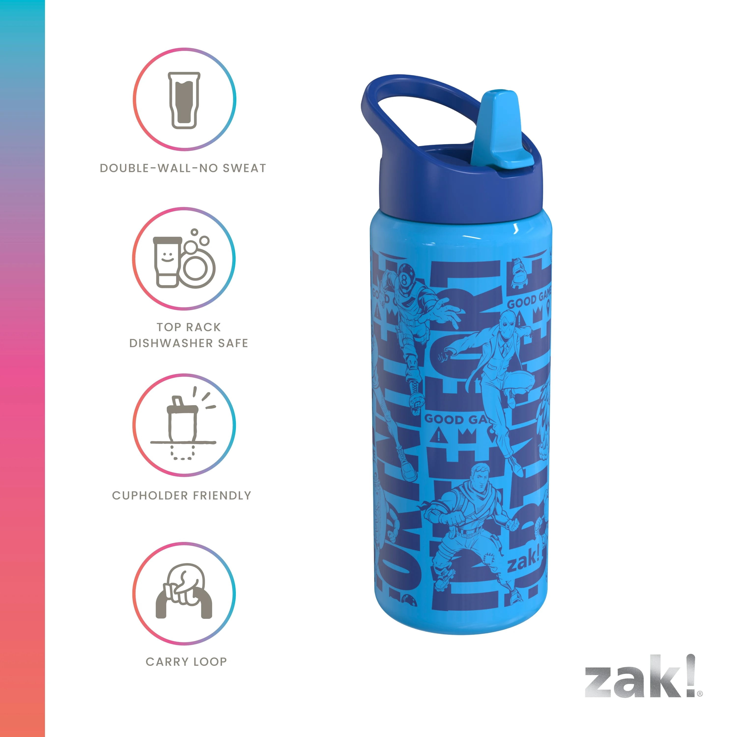 Zak Designs 20oz Fortnite Stainless Steel Clutch