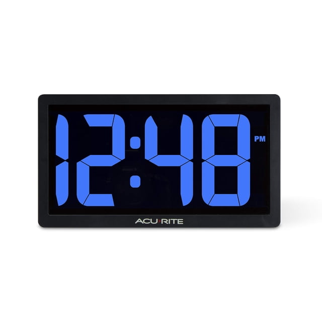 Reloj digital AcuRite 75111M LED de 10 pulgadas con atenuación automática, azul