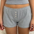 thumbnail image 6 of Cottage Women Shorts 00s Retro Boyshort Underwear Elastic Waistband Button Soft Comfy Sweatshorts Y2K Loungwear Pajamas Buttom, 6 of 6
