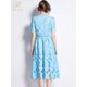 thumbnail image 2 of H Han Queen-Vestidos de encaje para mujer, ropa elegante para oficina, vestido de fiesta informal a la moda, ajustado por debajo de la rodilla, 2024, 2 of 4