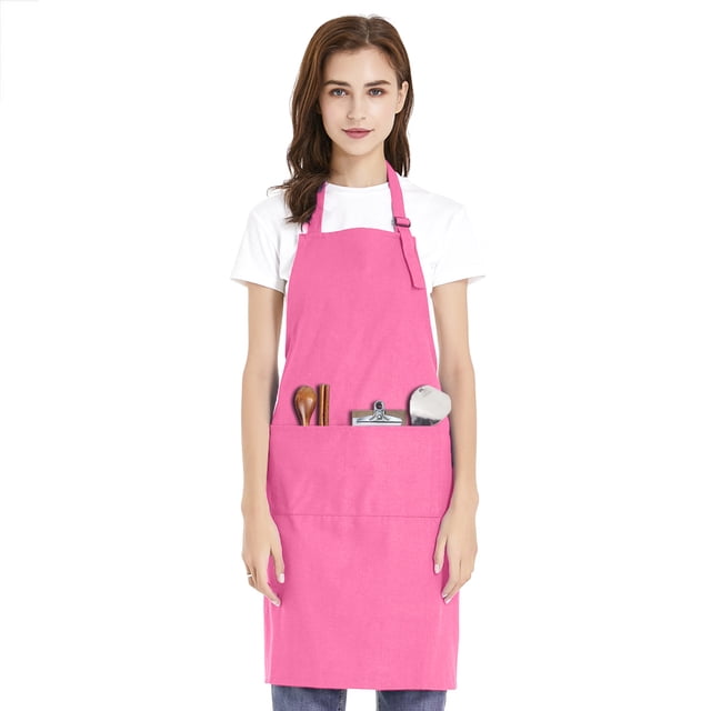 TOPTIE Cotton Canvas Adjustable Chef Kitchen Apron with Two Front Pockets, 24"W x 29 1/2"L