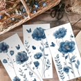 thumbnail image 4 of Juego de 3 calcomanías de flores azules para muebles y manualidades (15 x 30 cm). Incluye calcomanías decorativas de mariposas y hojas azules, y una espátula., 4 of 9