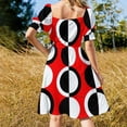 thumbnail image 3 of Red Black White Mod Circles Sleeveless Dress dresses for official occasions women's evening dresses, 3 of 6