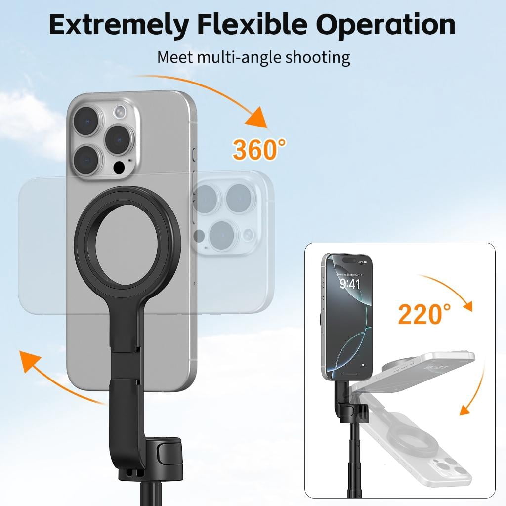 YIGSECU Phone Holder with Cold Shoe for Phone 17 16 15 14 Series Portable Tripod Stand