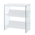 thumbnail image 2 of Contemporary SoHo Bookcase - Spacious White Top Surface - Tempered Glass Sides - 2 Lower Shelves - Stylish & Functional - Decorative & Practical Furniture, 2 of 2