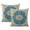 Boho Abstract Green-35, variant on Artistic Home Accent: Set of 2, 16x16 Retro Floral Mandala Compass Bohemian Decorative Pillows.