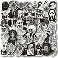 thumbnail image 1 of Gothic Stickers, 50 Pcs Goth Vinyl Sticker Pack, Waterproof Skeleton Stickers for Laptops, Water Bottles, Phone Case, Skull Stickers Decals for Teens and Adults, 1 of 5