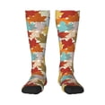 thumbnail image 2 of Lsque Fall Maple Leaves Printed Crew Socks Men's Women's LightWeight Thin Casual Calf Socks ,Knee High Socks,Cotton Socks, 2 of 9