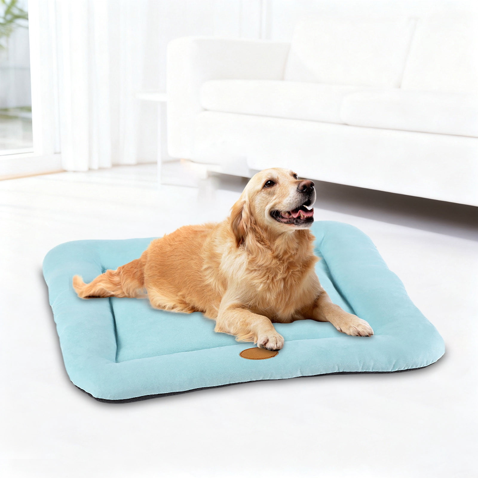 Chew Proof Dog Bed Mat, Waterproof Washable Pet Pad with Resistant Bottom, Cozy Warming Mattress for Crate, Travel, Home Use, Durable Lightweight Mat for Large Medium Small Dogs and Cats