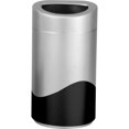 thumbnail image 1 of Safco SAF9921SLBL 1 gal Open Top Receptacle, Silver & Black, 1 of 3