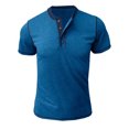 thumbnail image 4 of Taqqpue Mens Short Sleeve Shirts Casual Solid Color Button T-Shirts Basic Cotton Summer Lightweight Blouse Tops, 4 of 6