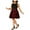 Red - wine, variant on City Studio Womens Flocked A-line Dress, Red, Plus Size, 20W