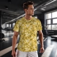 thumbnail image 3 of Wukai Flower Print Men's Short-Sleeved Mesh T-Shirt,Quick-Dry Short Sleeve Workout T-Shirt-, 3 of 8