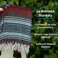 thumbnail image 5 of La Montana 10 Pack Mexican Blankets, 74" x 50" Yoga Blankets, Red/Light Blue/Charcoal, 5 of 7