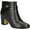 Black Leather, variant on Bella Vita Womens Arlette Suede Zip Up Ankle Boots