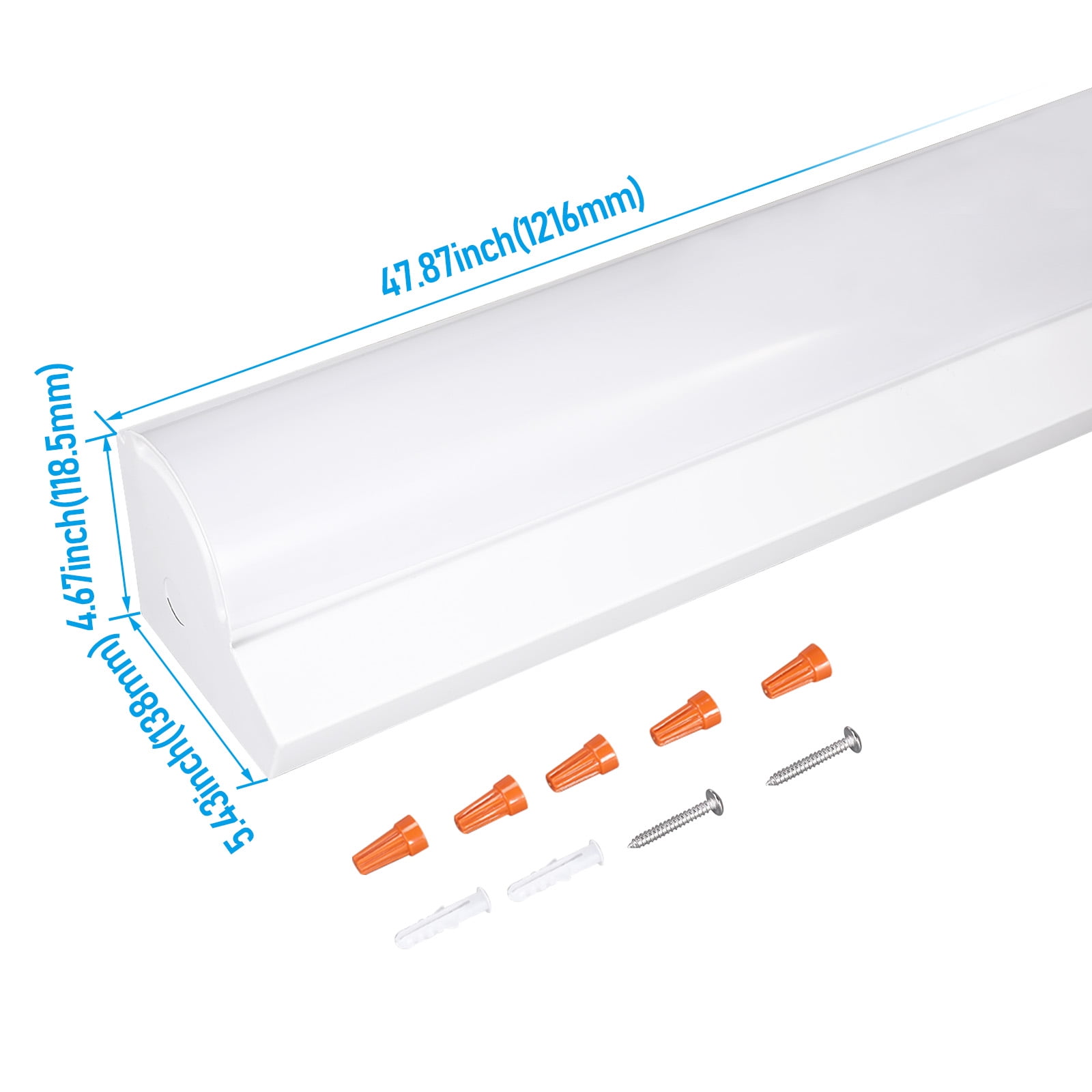 3CCT 4FT Commercial Linear Stairwell Strip Light with Emergency Battery Backup, 0-10V Dimmable, 3900LM/5200LM/6500LM Selectable
